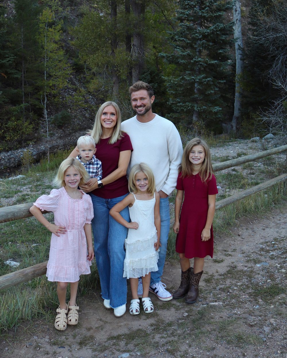 Dr. Austin Williams, pediatric dentist, with his wife and four kids